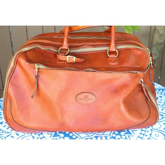 Vintage Tangaroa Terrida Italian Genuine Leather Designer Large Duffle Bag - Picture 3 of 9